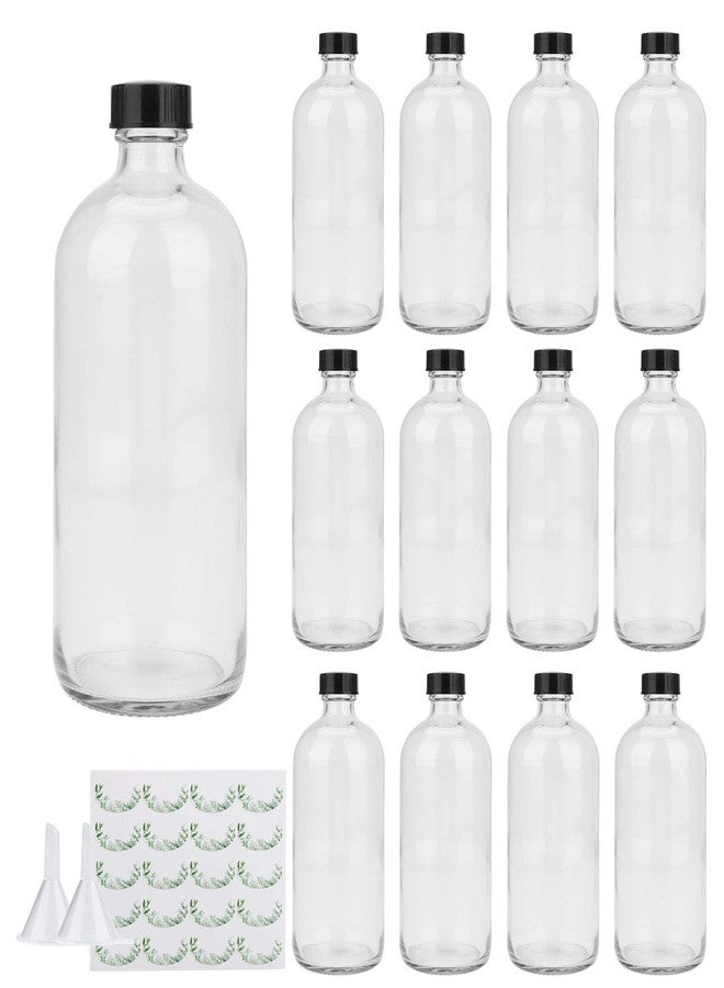 Maredash 16oz Glass Bottles, 12 Pack Clear Glass Storage Bottles Sets with Lids - Image 1
